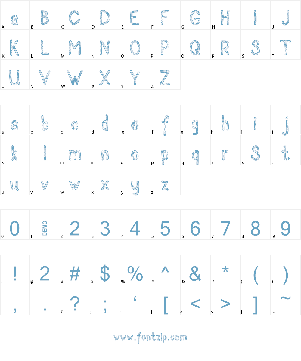 Sanzen Font Character